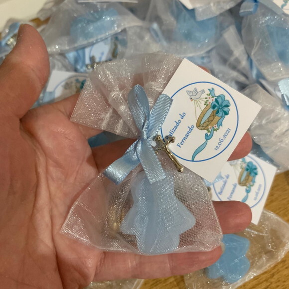 Lembrancinha Batizado Sabonete Anjinho Azul