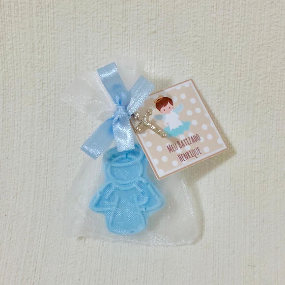Lembrancinha Batizado Sabonete Anjinho Azul