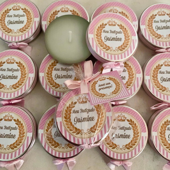 Lembrancinha Batizado Vela Aromática