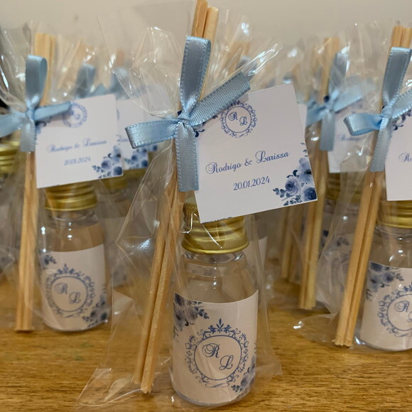 Lembrancinha Casamento Aromatizador Floral Azul Serenity