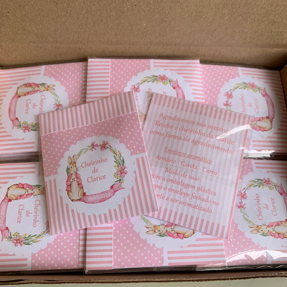 Lembrancinha Chá de Bebê Sachê Aromático Gaveta Coelhinha