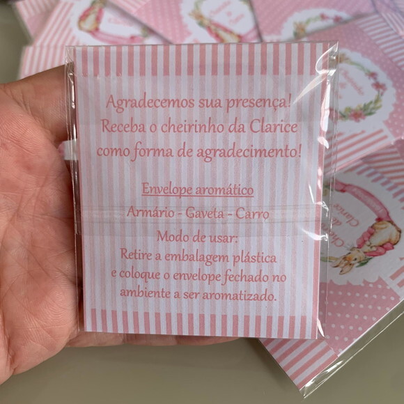 Lembrancinha Chá de Bebê Sachê Aromático Gaveta Coelhinha