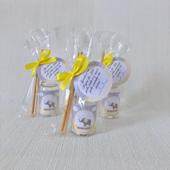 Lembrancinha Maternidade Aromatizador elefante Chevron
