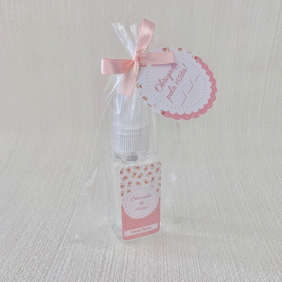 Lembrancinha Maternidade Home Spray floral rosa