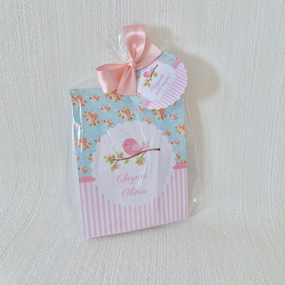 Lembrancinha Maternidade Mini Bloco personalizado Passarinho