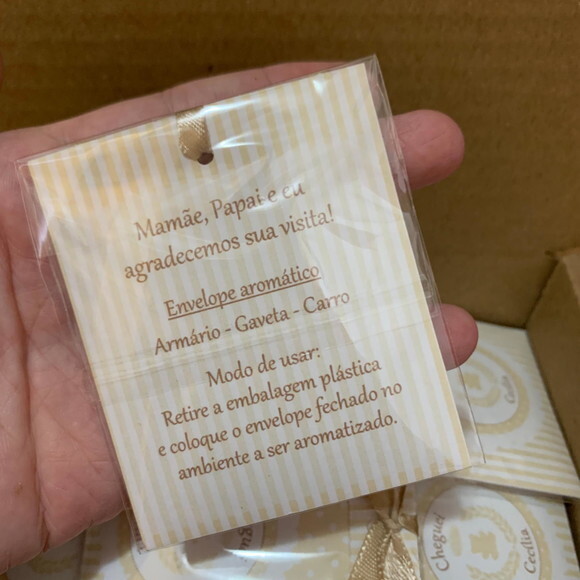 Lembrancinha Maternidade Sachê Aromático Gaveta Ursinha Bege
