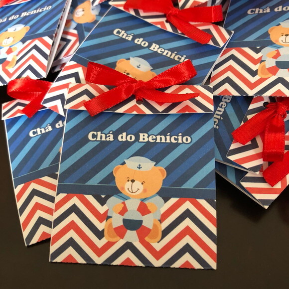Lembrancinha Maternidade Sachê Sementinha Urso Marinheiro
