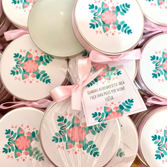 Lembrancinha Maternidade Vela floral