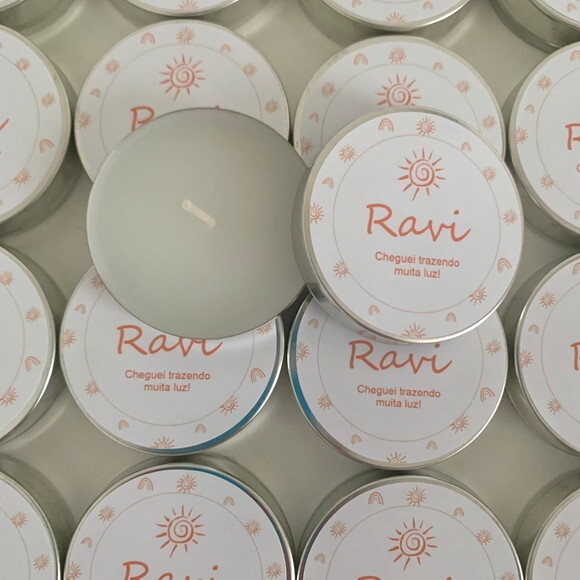 Lembrancinha Maternidade vela aromática Raio de Sol