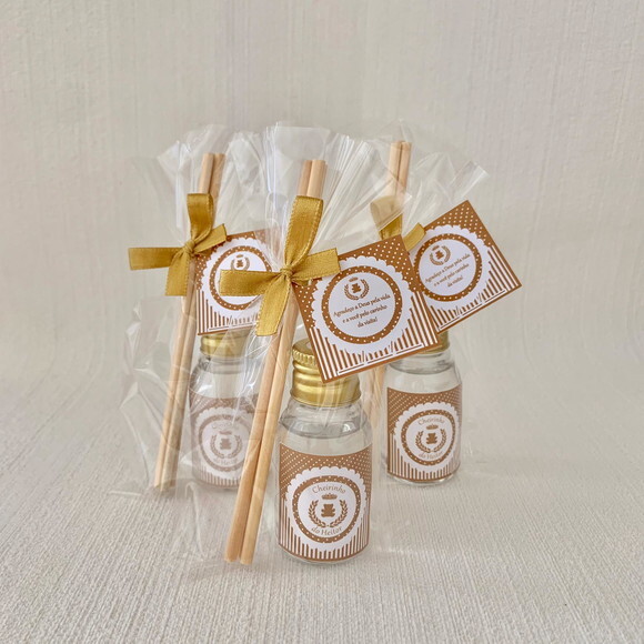 Lembrancinha Nascimento Aromatizador Ursinho Rei Dourado