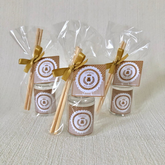 Lembrancinha Nascimento Aromatizador Ursinho Rei Dourado