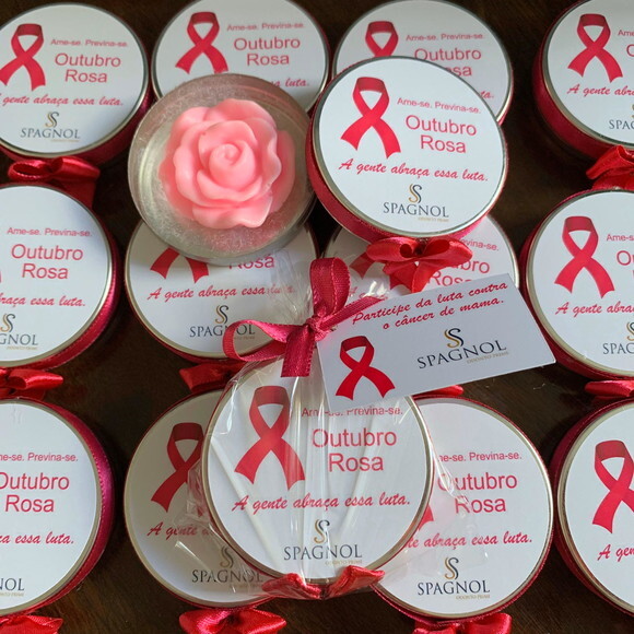 Lembrancinha Outubro Rosa Latinha Sabonete de Rosa