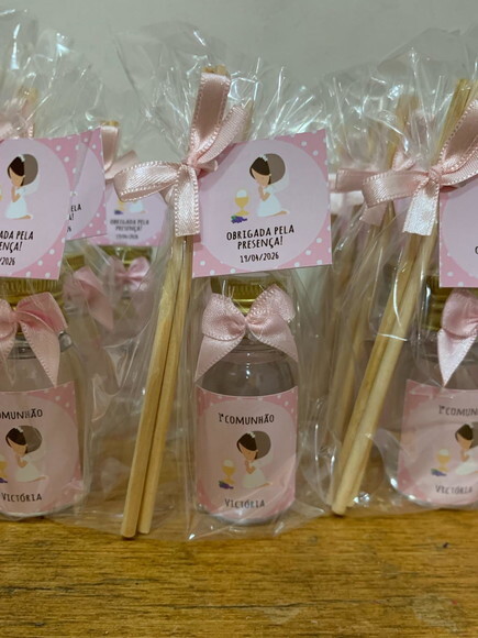 Lembrancinha p/ 1 Comunhão Aromatizador Rosa