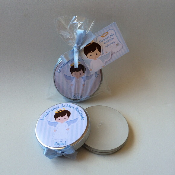 Lembrancinha p/ Batizado - Vela aromática