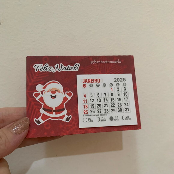 Mini Calendário de Mesa Natal