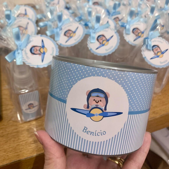 Tubo Lata 7x10 Personaliza Urso Aviador