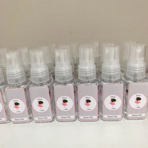 Álcool 70% Spray Lembrancinha aniversário bailarina
