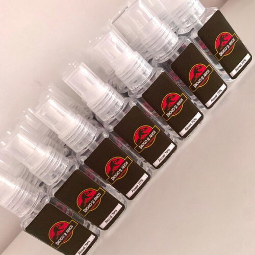 Álcool 70% Spray Lembrancinha aniversário Jurassic Park