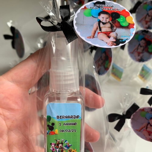 Álcool 70% Spray Lembrancinha aniversário Mickey