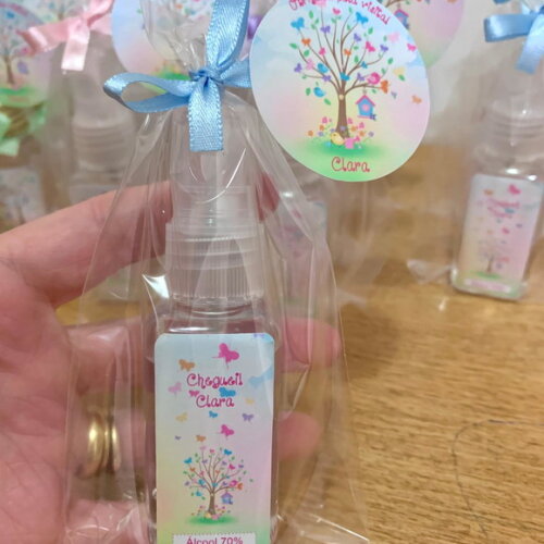 Álcool 70% Spray Lembrancinha maternidade Jardim Encantado