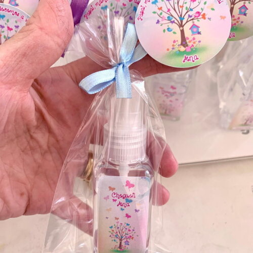 Álcool 70% Spray Lembrancinha maternidade Jardim Encantado