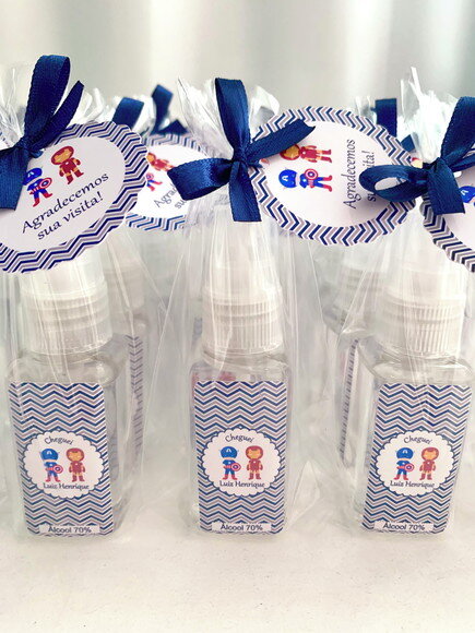 Álcool 70% Spray Lembrancinha maternidade Vingadores