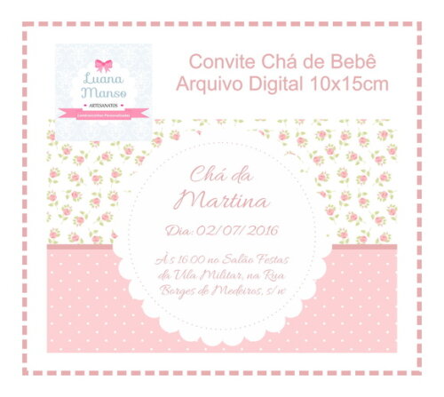 Convite Chá de Bebê - Arquivo Digital