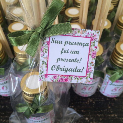 Lembrança Aniversário 80 Anos Mini Aromatizador Floral