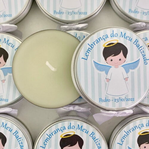 Lembrança Batizado Vela Aromática Anjinho