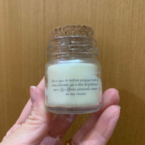 Lembrança Batizado Vela Aromática Vidro c/ Rolha