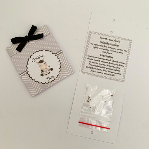 Lembrança Maternidade Sementinha Amor perfeito Zebra