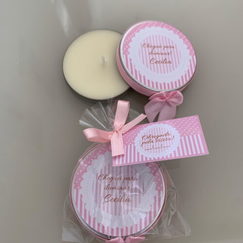 Lembrança Maternidade Vela Aromática Coroa Rosa