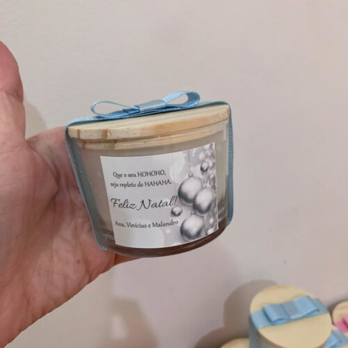 Lembrança Vela Vegetal Aromática Pote Vidro Natal