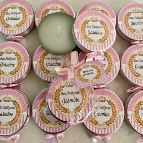Lembrancinha Batizado Vela Aromática