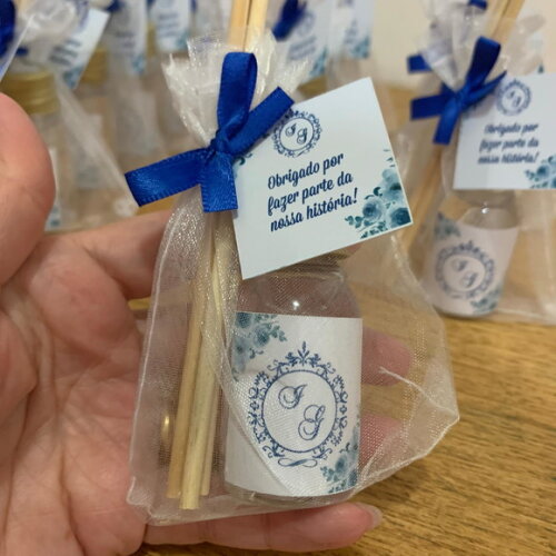 Lembrancinha casamento Aromatizador floral azul royal