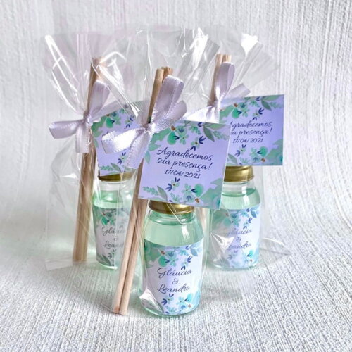 Lembrancinha Casamento Aromatizador Floral Verde
