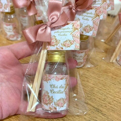 Lembrancinha Chá de Bebê Aromatizador Rosê gold