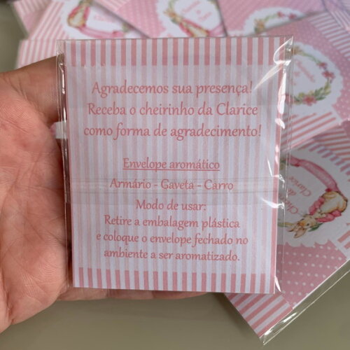 Lembrancinha Chá de Bebê Sachê Aromático Gaveta Coelhinha