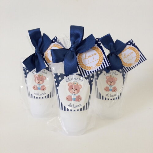 Lembrancinha Maternidade Álcool Gel Ursinho Rei