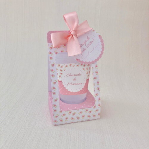 Lembrancinha Maternidade Hidratante Caixinha Floral rosa
