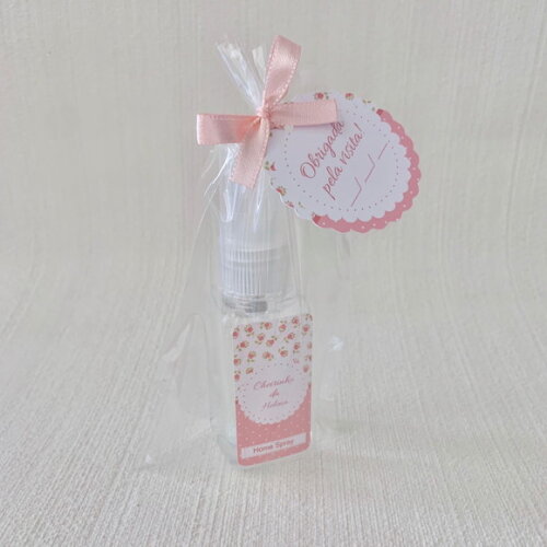 Lembrancinha Maternidade Home Spray floral rosa