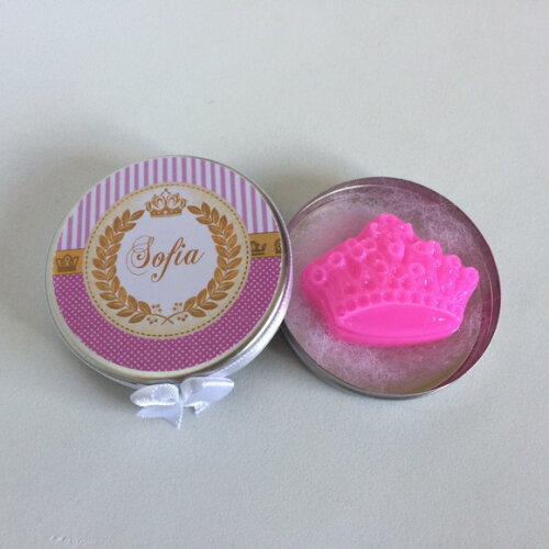 Lembrancinha Maternidade sabonete coroa Princesa Rosa