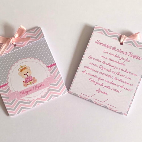 Lembrancinha Maternidade Sachê Sementinha Ursinha Princesa