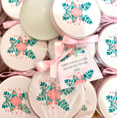 Lembrancinha Maternidade Vela floral