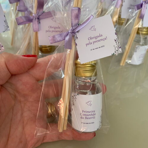 Lembrancinha p/ 1 Comunhão Aromatizador Divino Floral Lilás