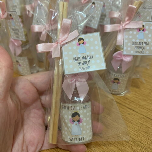 Lembrancinha p/ Batizado Mini Aromatizador Anjinha Rosa