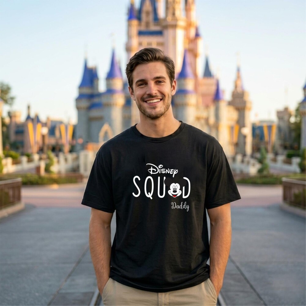 Kit Camiseta Viagem Squad Disney Personagens Com Nome Algodão
