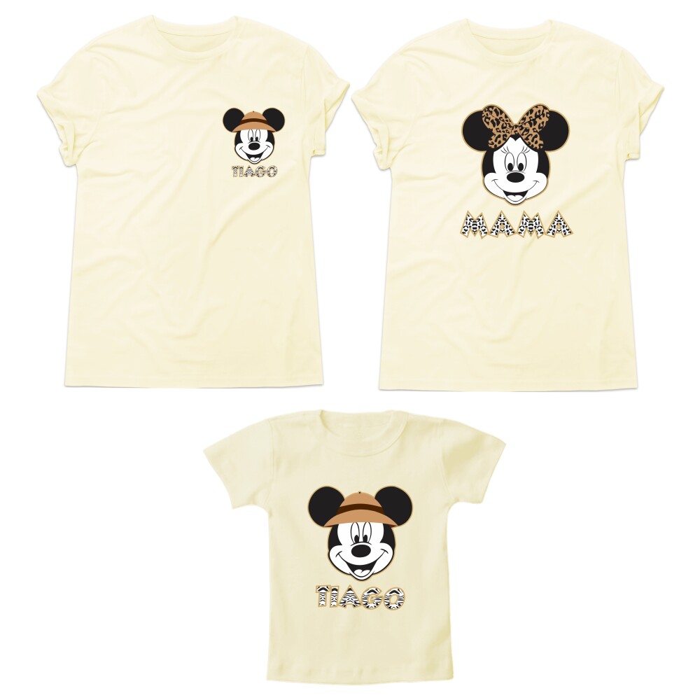 Kit Camiseta Disney Safari Animal Kingdom Mickey Minnie Algodão