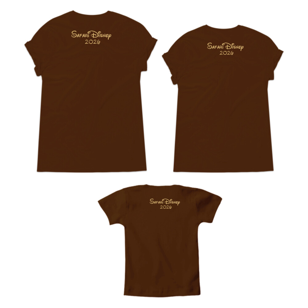 Kit Camiseta Disney Safari Animal Kingdom Mickey Minnie Algodão