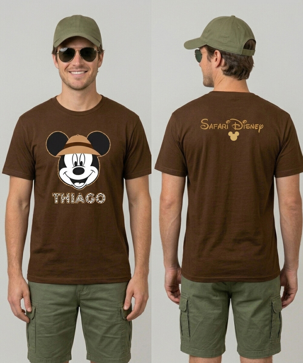 Kit Camiseta Viagem Disney Animal Kingdom Safari Mickey Minnie Lo